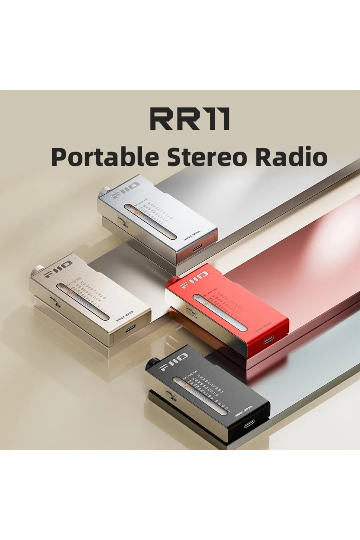 RR11 Taşınabilir Stereo Radyo Alıcısı (Siyah)