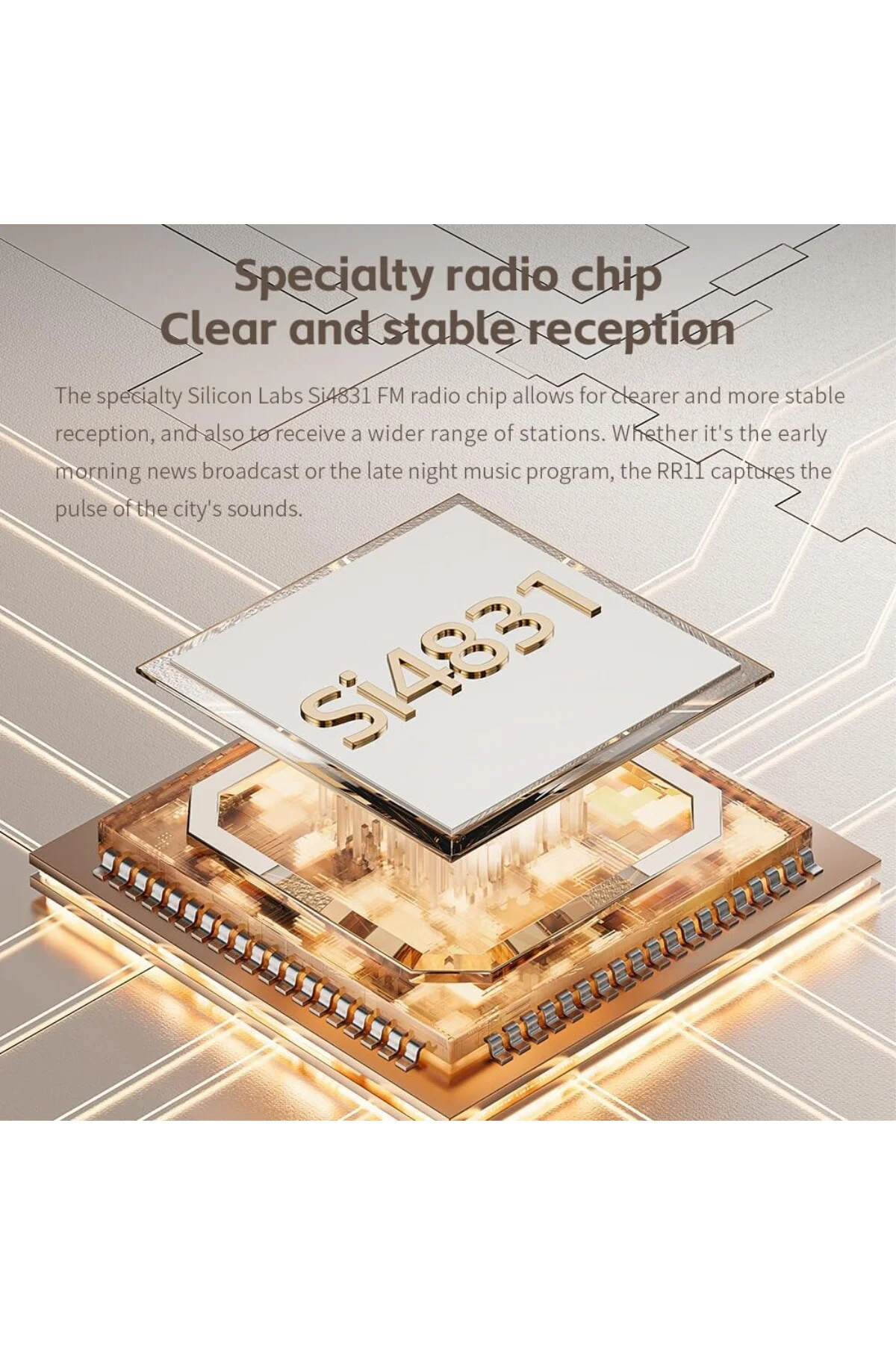 RR11 Taşınabilir Stereo Radyo Alıcısı (Siyah)