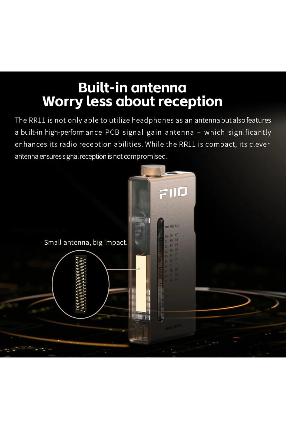 RR11 Taşınabilir Stereo Radyo Alıcısı (Siyah)