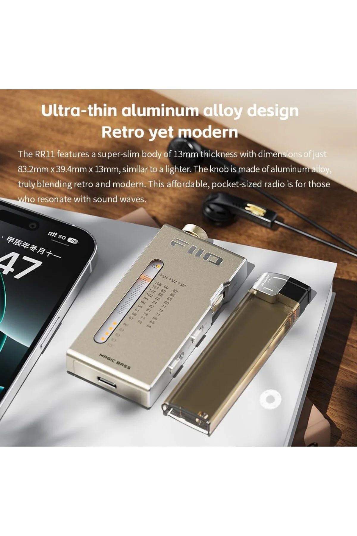 RR11 Taşınabilir Stereo Radyo Alıcısı (Siyah)