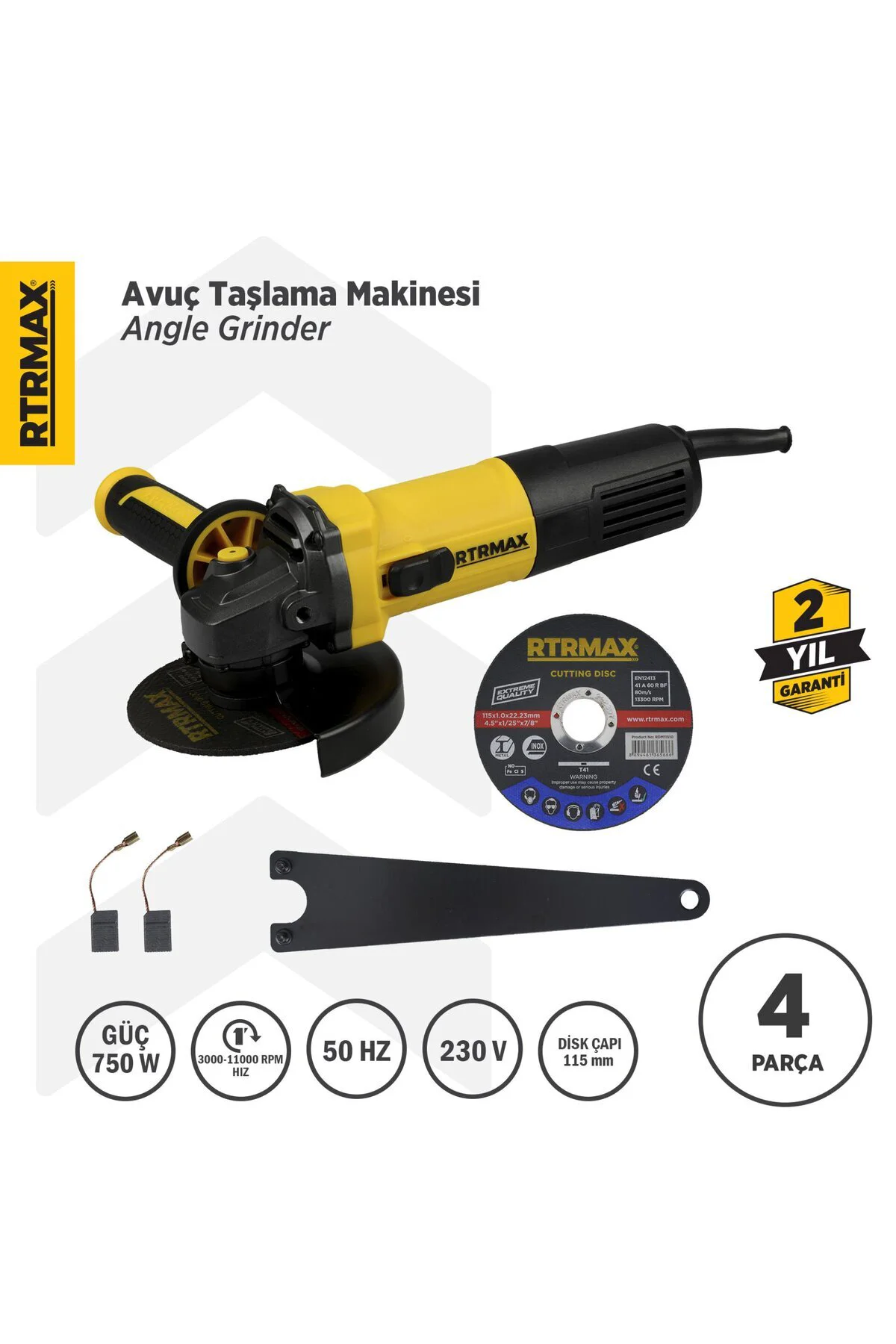 Rtm1080 Avuç Taşlama Makinası 115 Mm 750 W Devir Ayarlı Rtm1080 Avuç Taşlama Makinası 115 Mm 750 W Devir Ayarlı