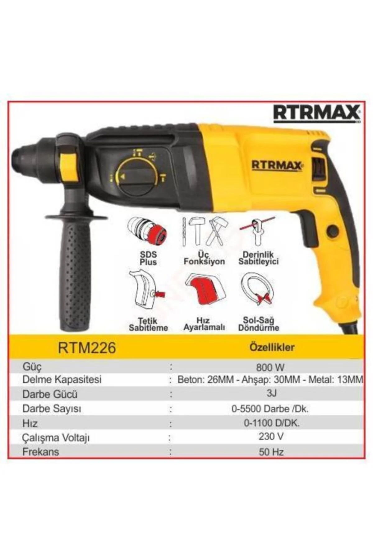 Rtm226 Elektropnömatik Kırıcı Delici Matkap-profosyonel Kullanım-çantalı Ve Aksesuar Hediyeli Rtm226 Elektropnömatik Kırıcı Delici Matkap-profosyonel Kullanım-çantalı Ve Aksesuar Hediyeli