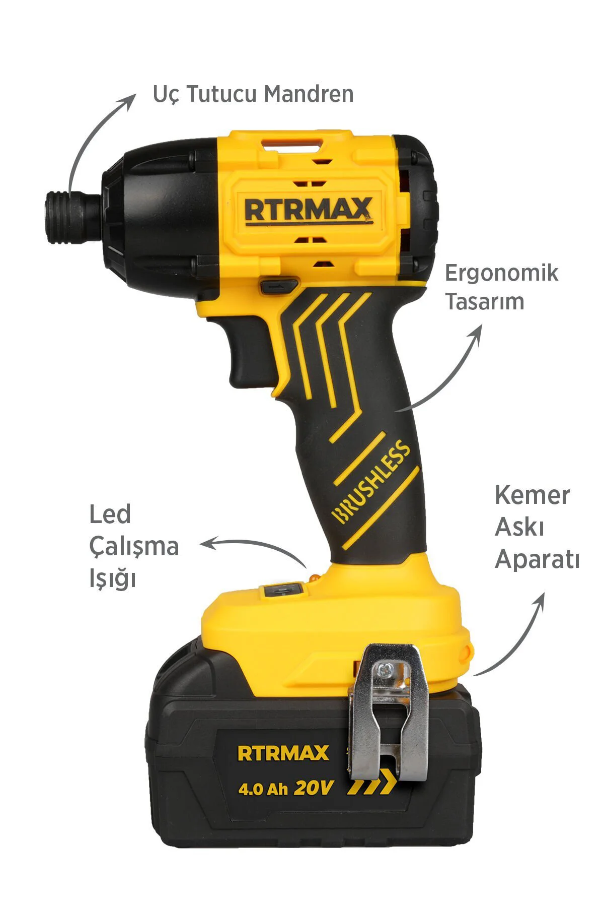 Rts5020 Şarjlı Torklu Vidalama Makinası Kömürsüz 200 Nm 2x4 Ah 20v Çift Akü S-lion - Akü Dahil