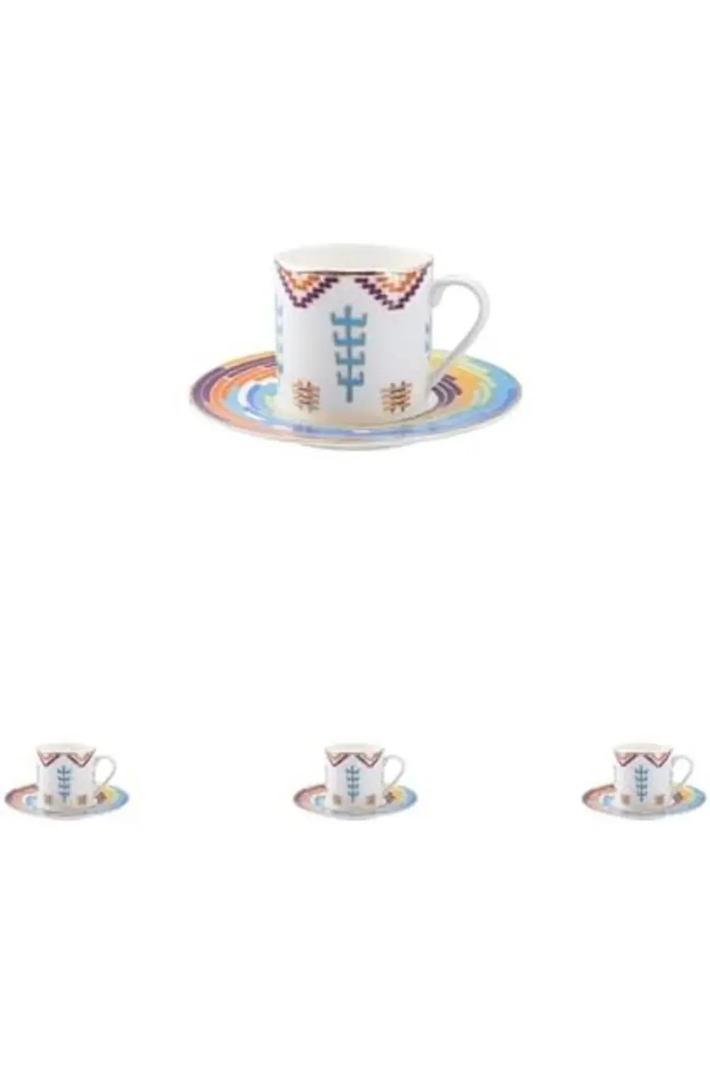 Ruanda Tabaklı Kahve Fincanı 90cc 4lü paket 395519