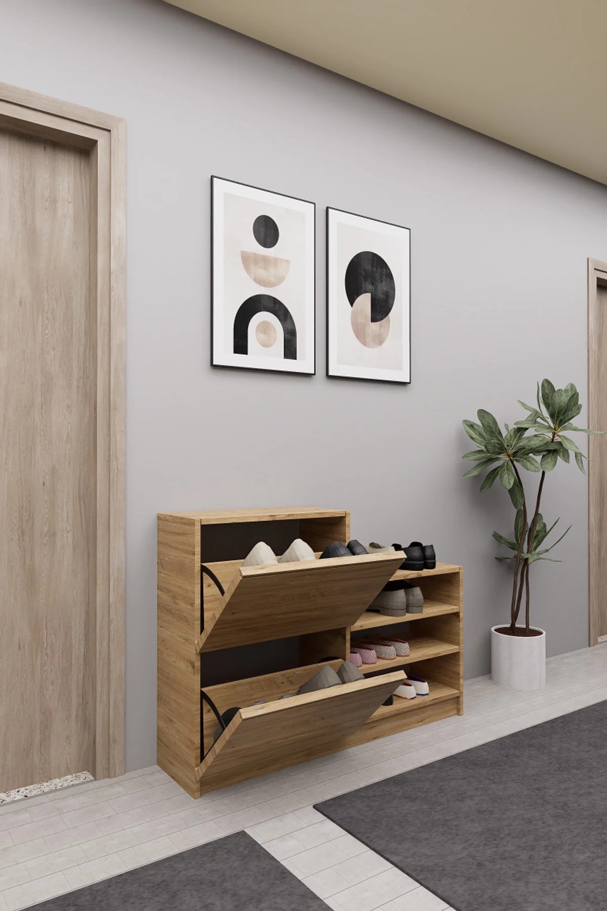 Rukka Düşer Kapak Ayakkabı Dolabı Rivoli