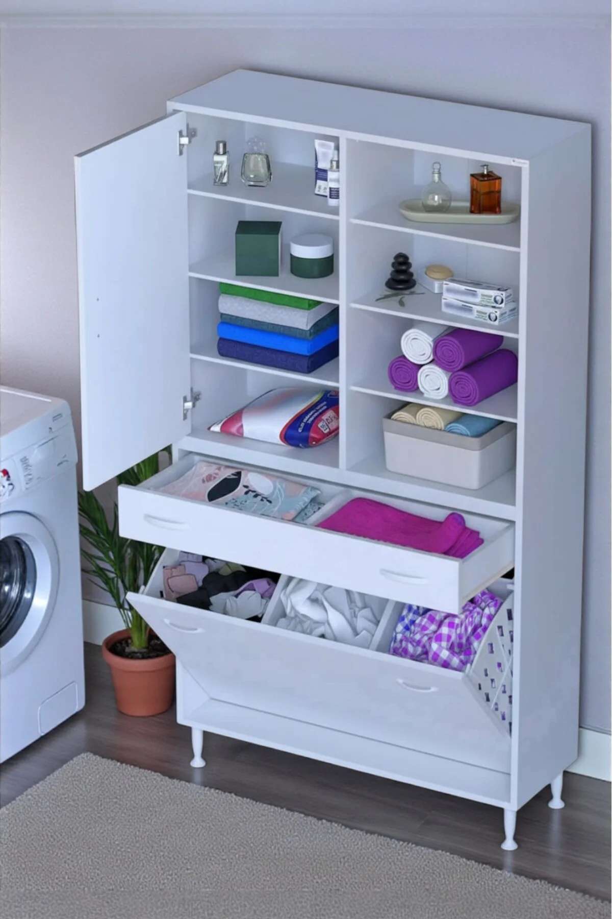 Rule Sepetli Banyo/Mutfak Dolabı 100 cm Genişliğe Sahip 100x171x3