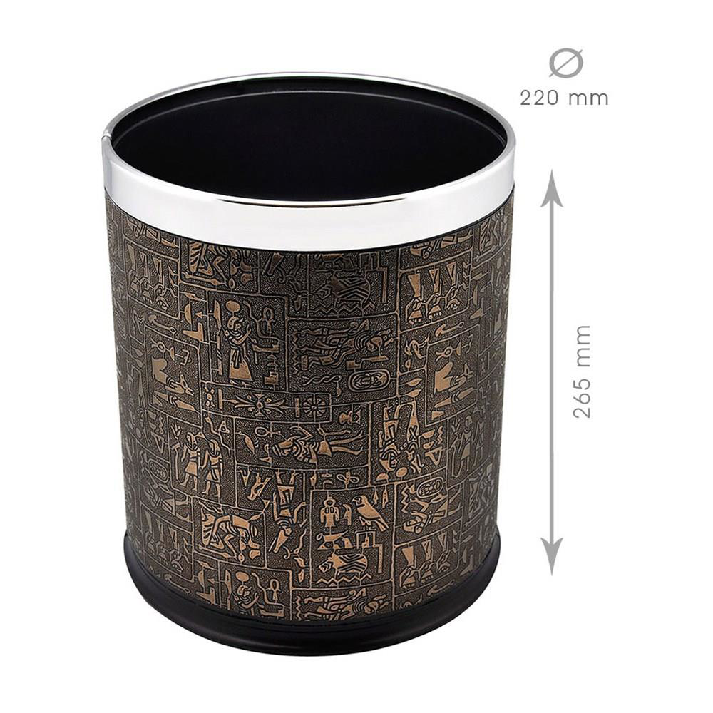 Rulopak  Mitolojik Desen Deri Kabartma Çöp Kovası 10 L