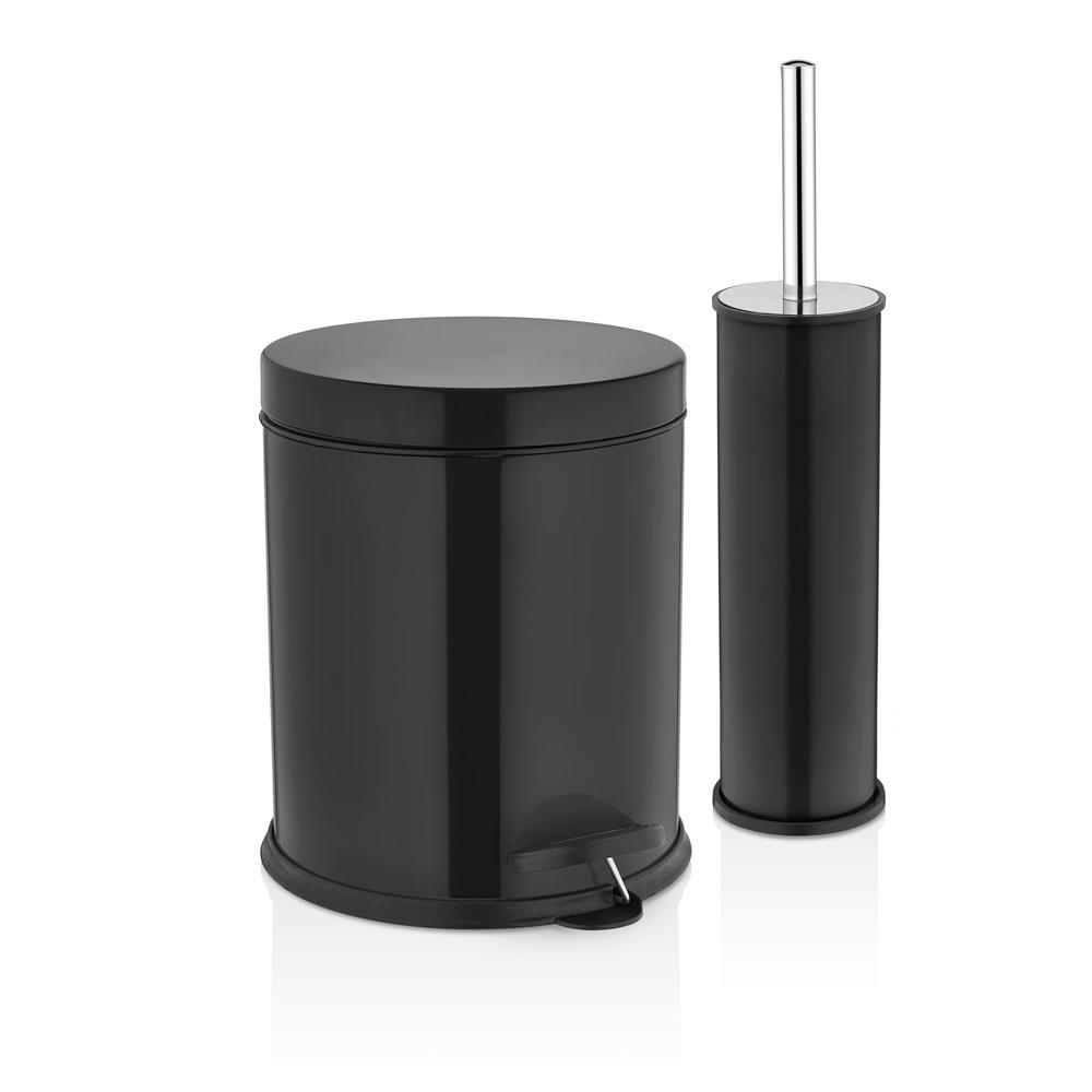 Rulopak  Pedallı Paslanmaz Çöp Kovası 3 Litre Siyah 2'Li Set