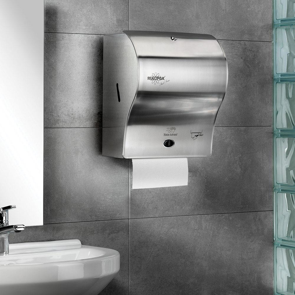 Rulopak  Sensörlü Kağıt Havlu Dispenseri  Paslanmaz 21 Cm