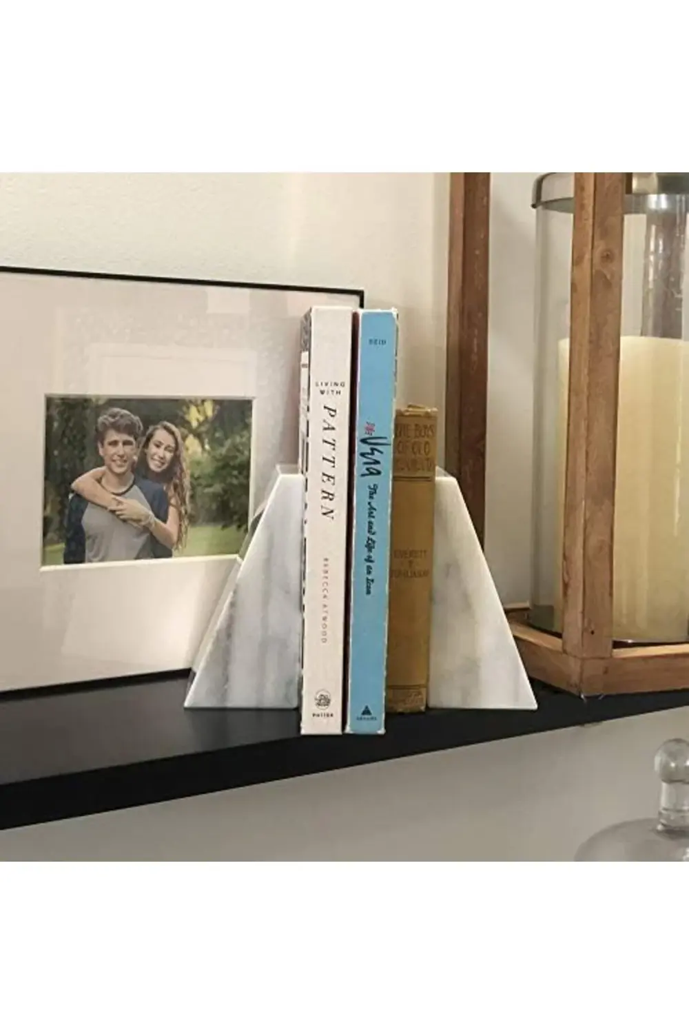 Run Üçgen%100 Cilalı Beyaz Mermer Kitap Destekleri 1185222