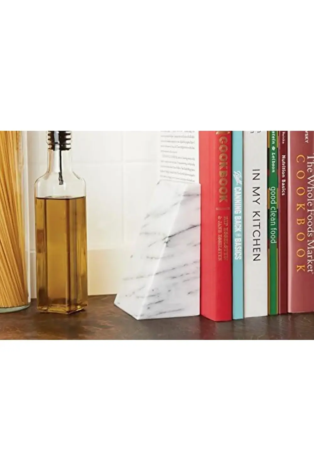 Run Üçgen%100 Cilalı Beyaz Mermer Kitap Destekleri 1185222