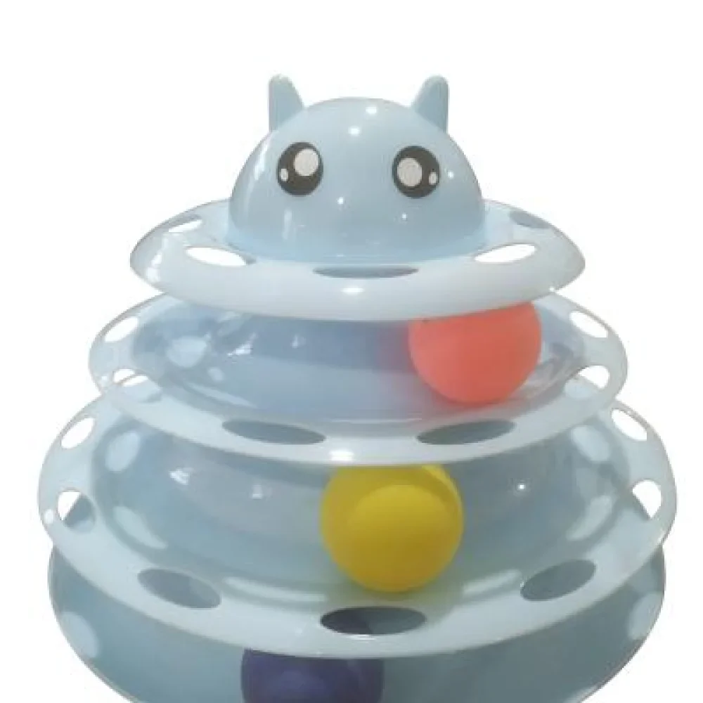 Runaway 3 Katlı Top Kanallı Kedi Oyuncağı Kedi Başlı Tasarım