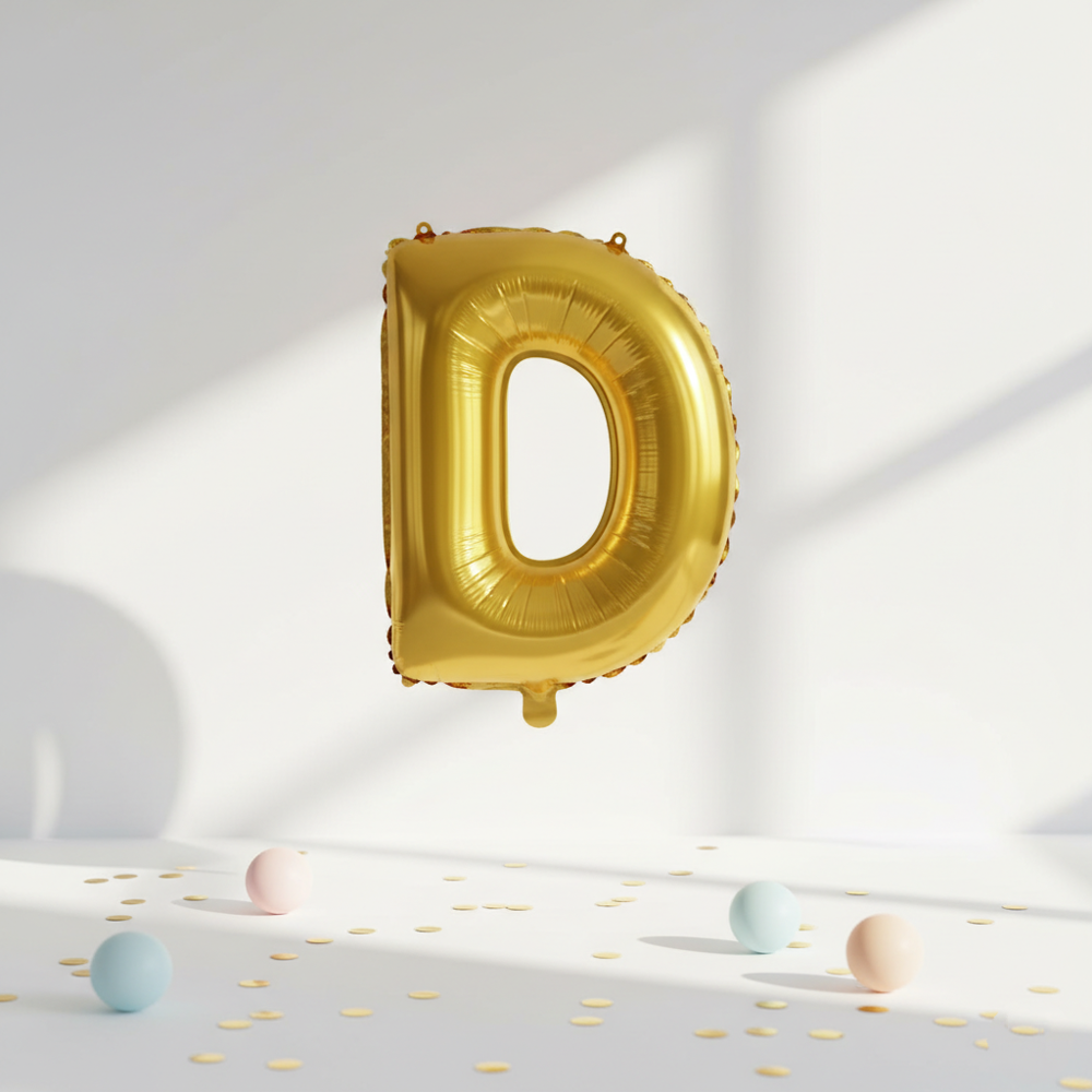 Runaway Altın D Harf Balon 1 Metre Parti Dekoru