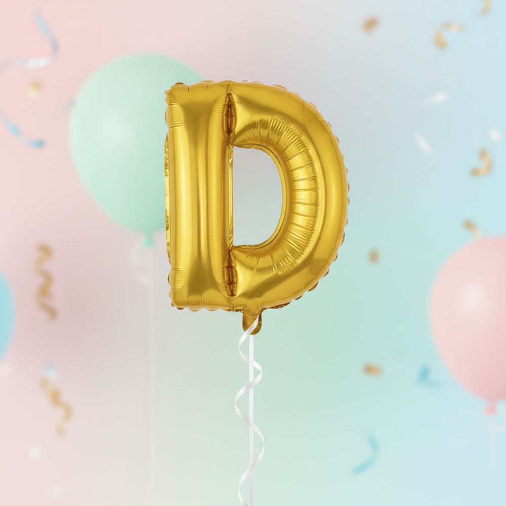 Runaway Altın D Harf Balon 1 Metre Parti Dekoru