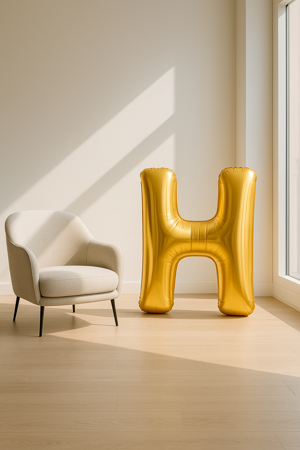 Runaway Altın H Harf Balon Dev Boy Etkinlik ve Vitrin Dekoru