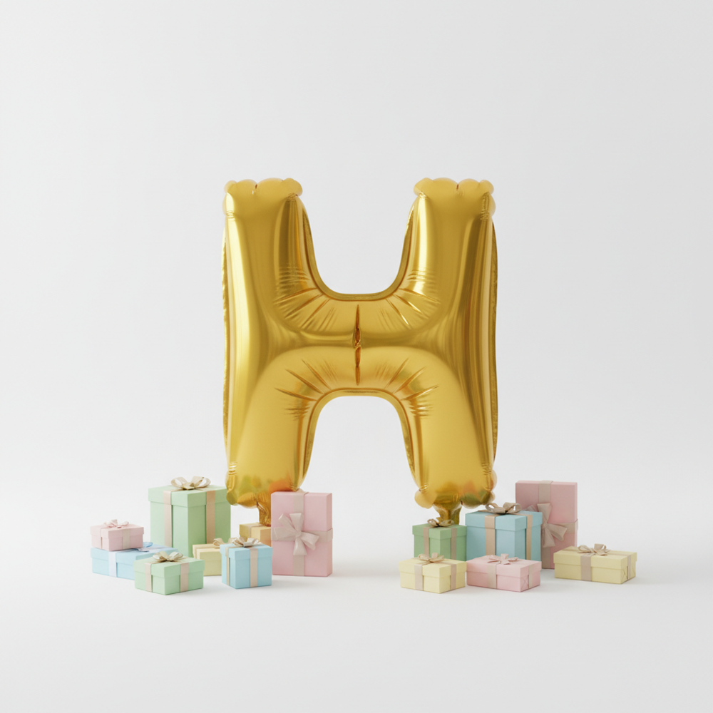 Runaway Altın H Harf Balon Dev Boy Etkinlik ve Vitrin Dekoru