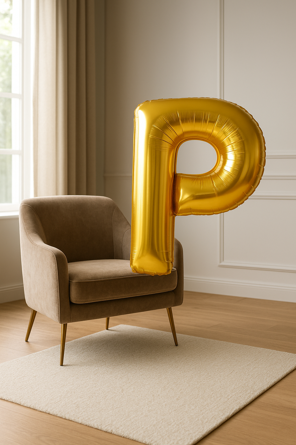 Runaway Altın P Harf Balon Dev Boy Parti ve Etkinlik Dekoru