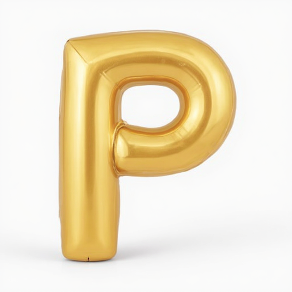 Runaway Altın P Harf Balon Dev Boy Parti ve Etkinlik Dekoru