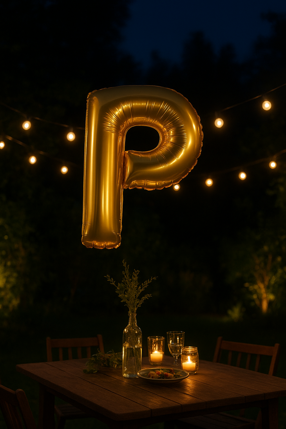 Runaway Altın P Harf Balon Dev Boy Parti ve Etkinlik Dekoru