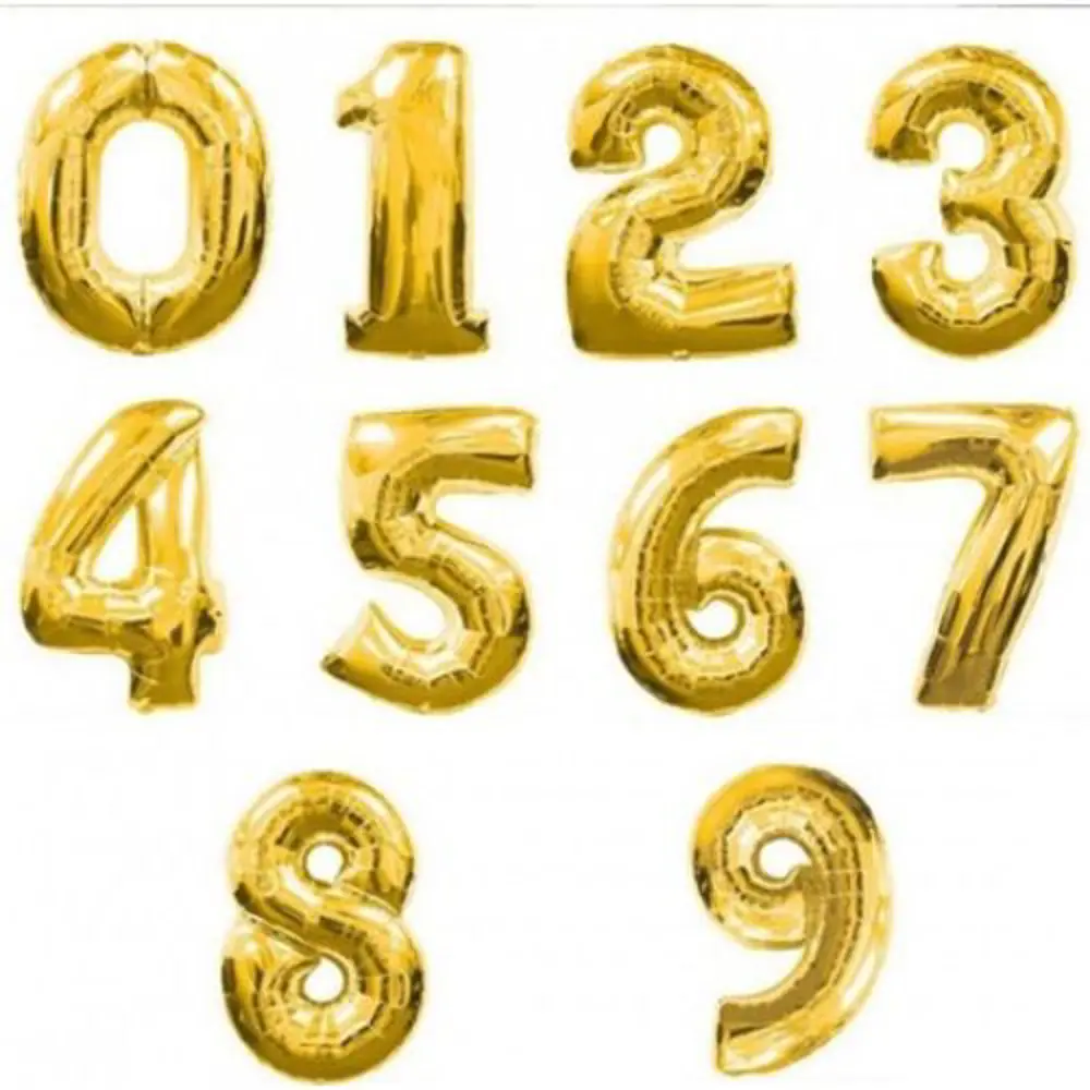 Runaway Altın Sarısı 0 Rakam Balon Dev Doğum Günü Dekoru