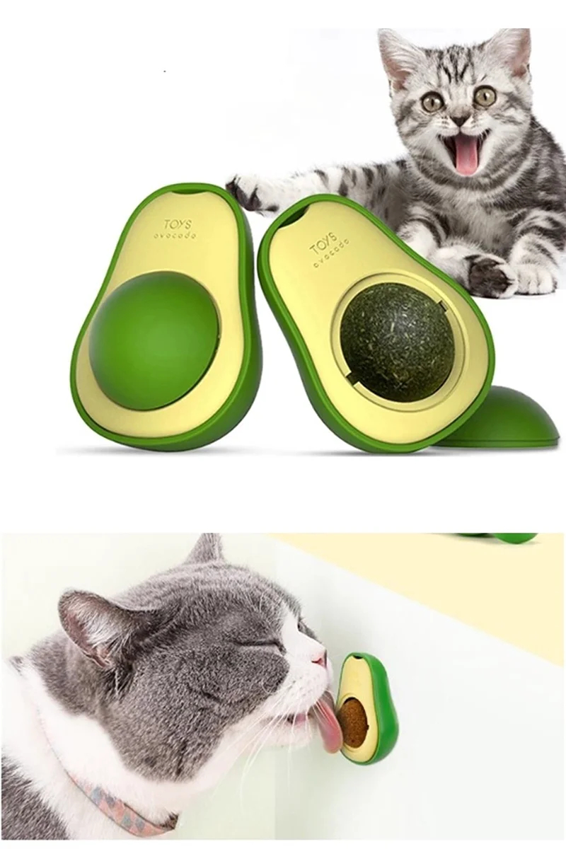 Runaway Avokado Tasarımlı Kedi Yalama Topu Catnip