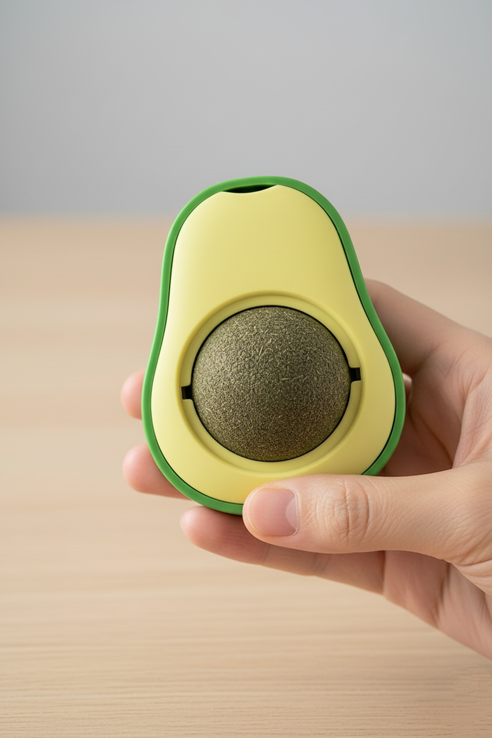 Runaway Avokado Tasarımlı Kedi Yalama Topu Catnip