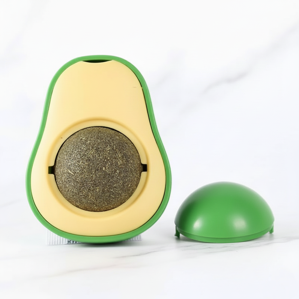 Runaway Avokado Tasarımlı Kedi Yalama Topu Catnip