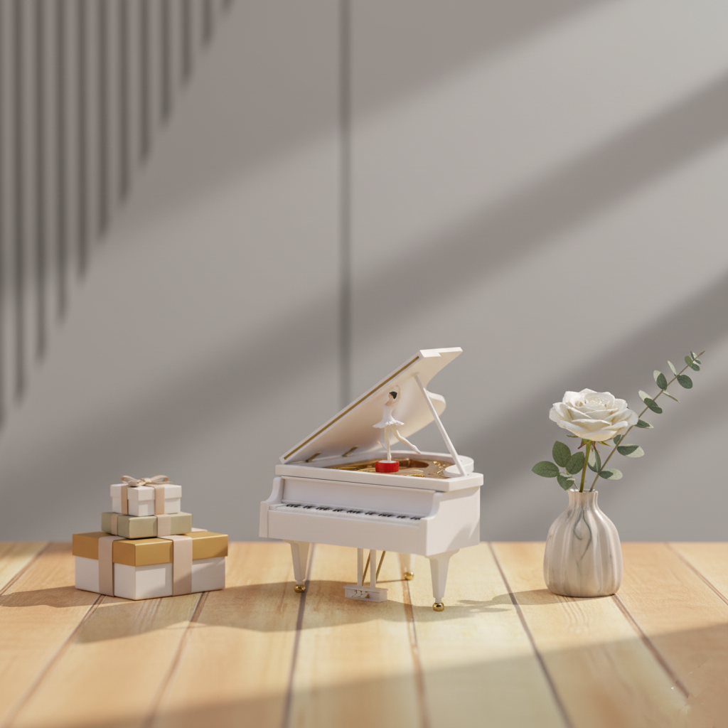 Runaway Balerin Piyano Müzik Kutusu - Zarif Dekor