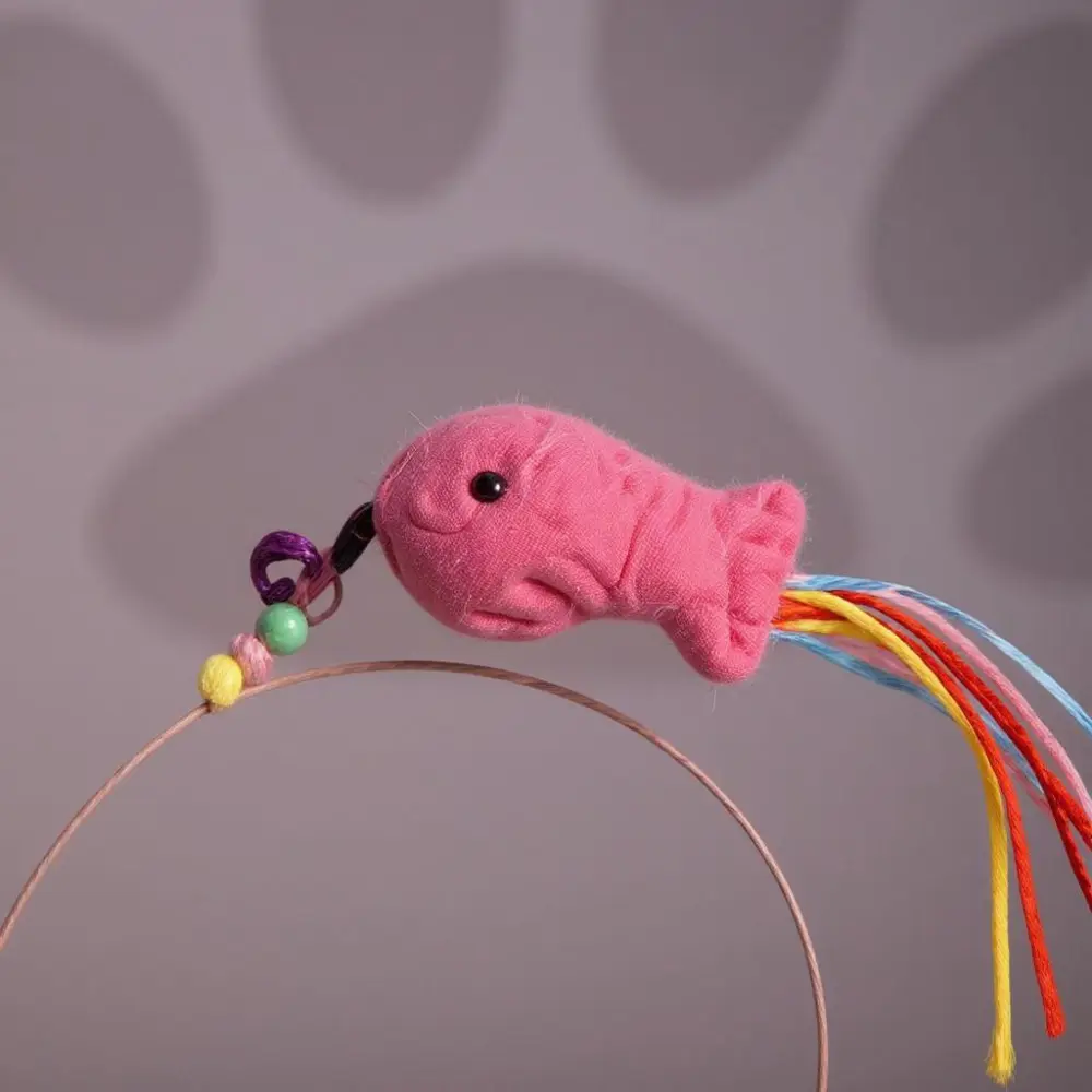 Runaway Balıklı Kedi Oyun Oltası 90 cm Interaktif Oyun