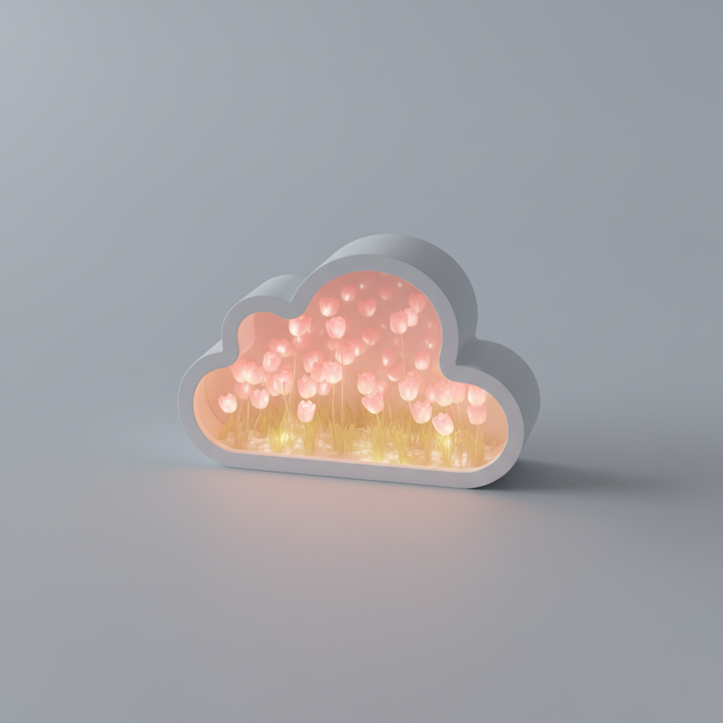 Runaway Bulut Gece Lambası - El Yapımı Büyük Boy Lamba