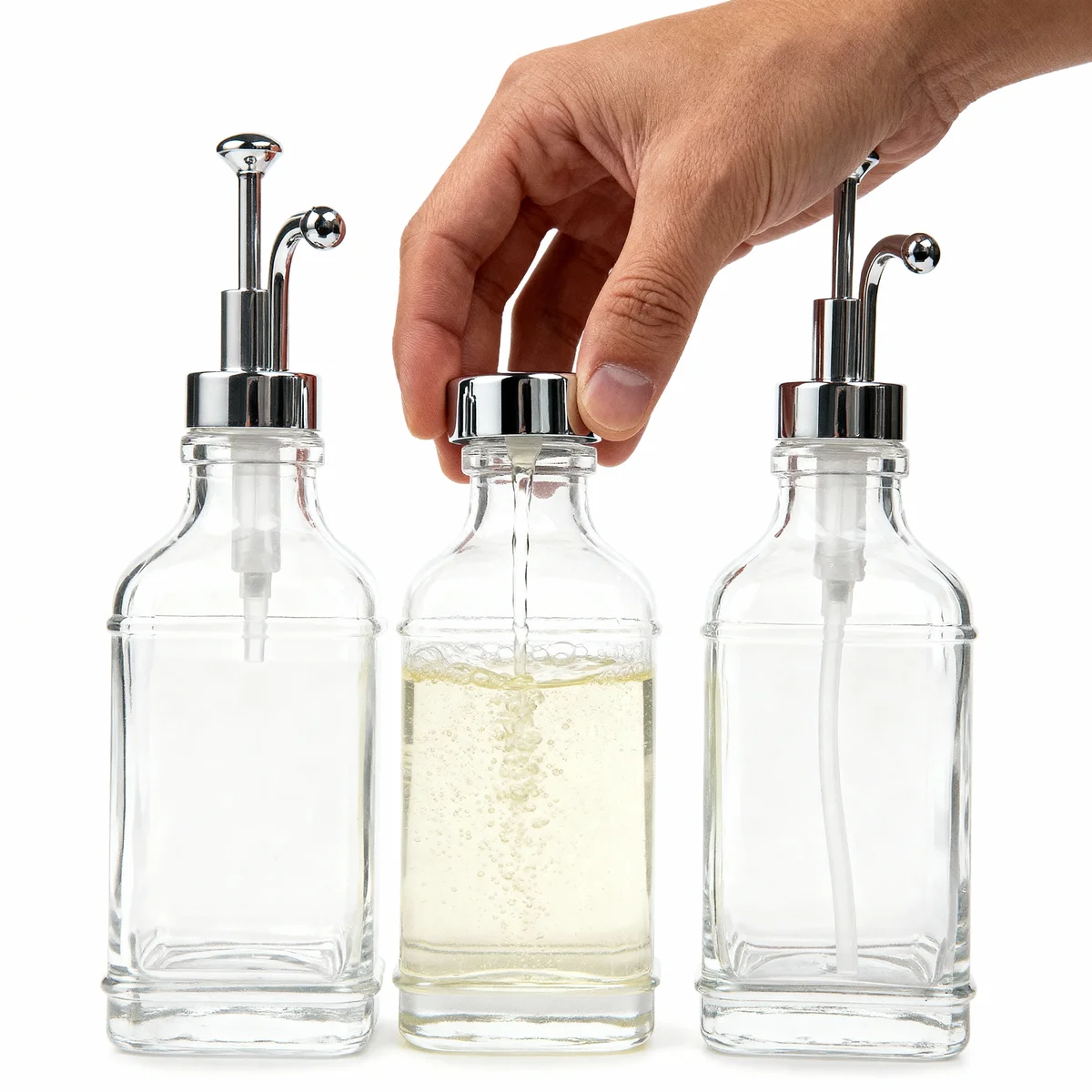 Runaway Cam Sıvı Sabunluk - 500 ml Şık Krom Tasarım
