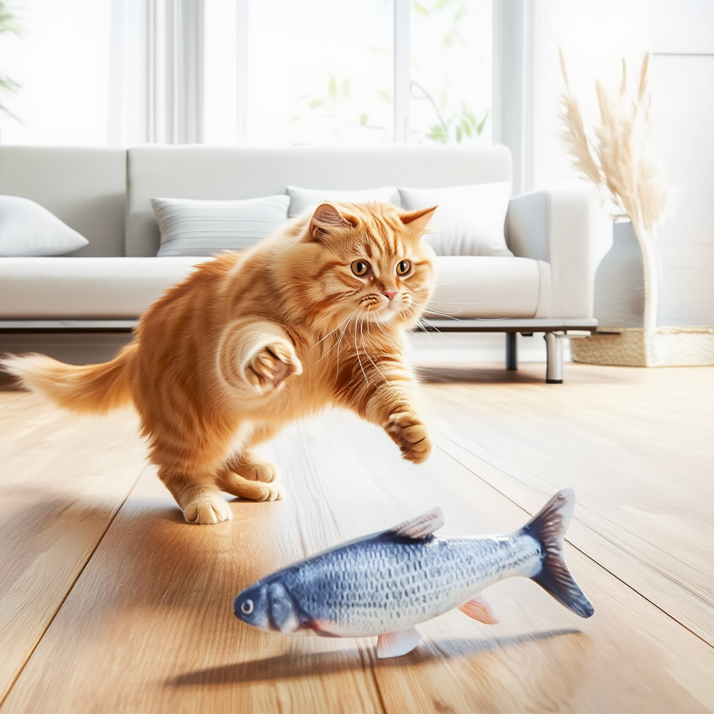Runaway Hareketli Balık Kedi Oyuncağı Şarjlı Sensörlü