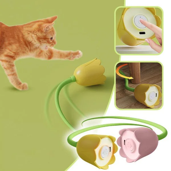 Runaway Hareketli Çiçek Kedi Oyuncağı USB Şarjlı
