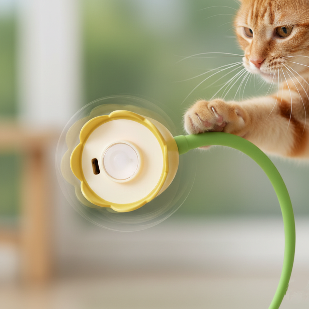 Runaway Hareketli Çiçek Kedi Oyuncağı USB Şarjlı