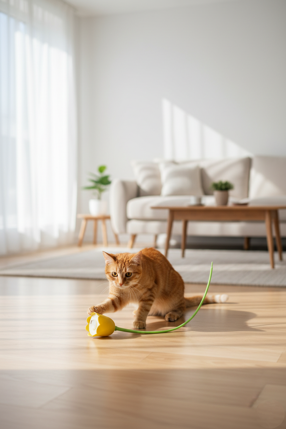 Runaway Hareketli Çiçek Kedi Oyuncağı USB Şarjlı