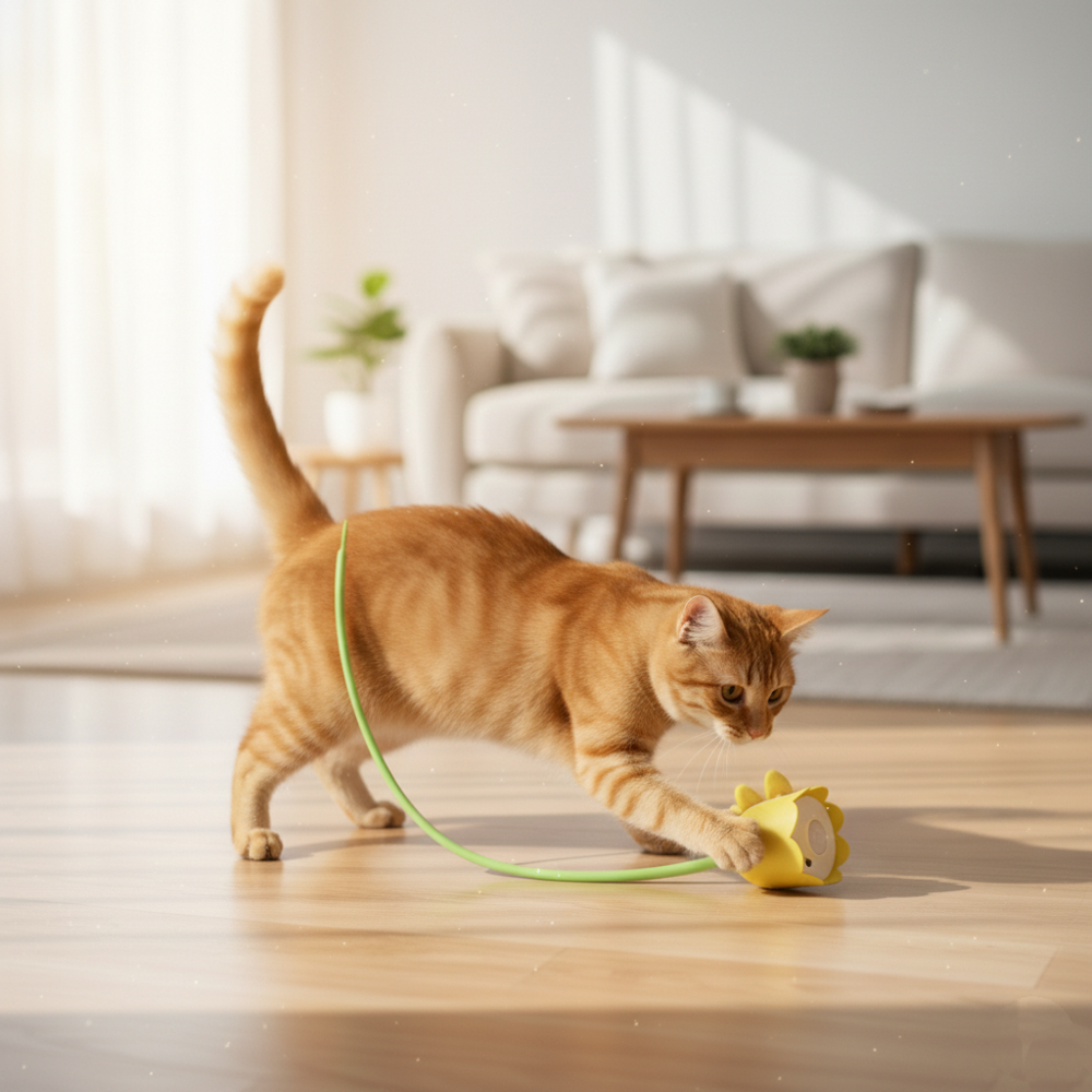 Runaway Hareketli Çiçek Kedi Oyuncağı USB Şarjlı