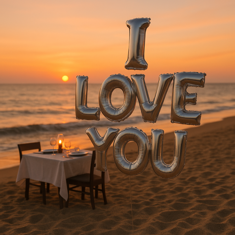 Runaway I Love You Folyo Balon Gümüş Evlilik Teklifi Dekoru