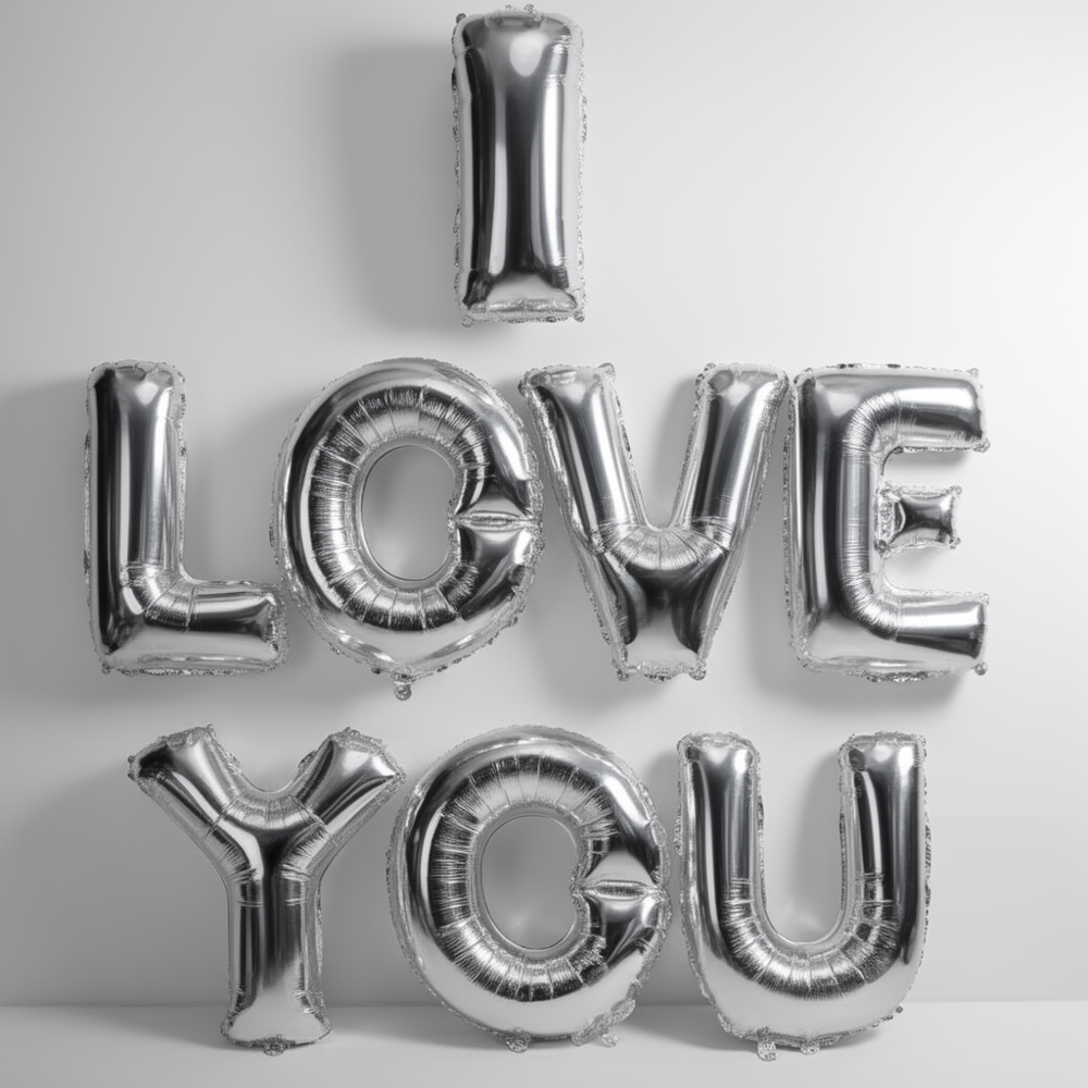 Runaway I Love You Folyo Balon Gümüş Evlilik Teklifi Dekoru