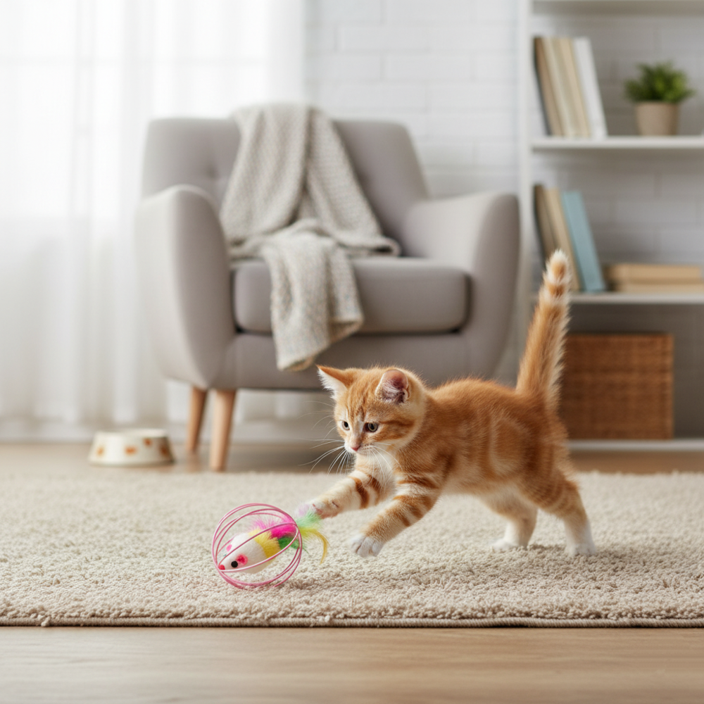 Runaway Kafesli Fareli Kedi Köpek Oyun Topu Av Keyfi