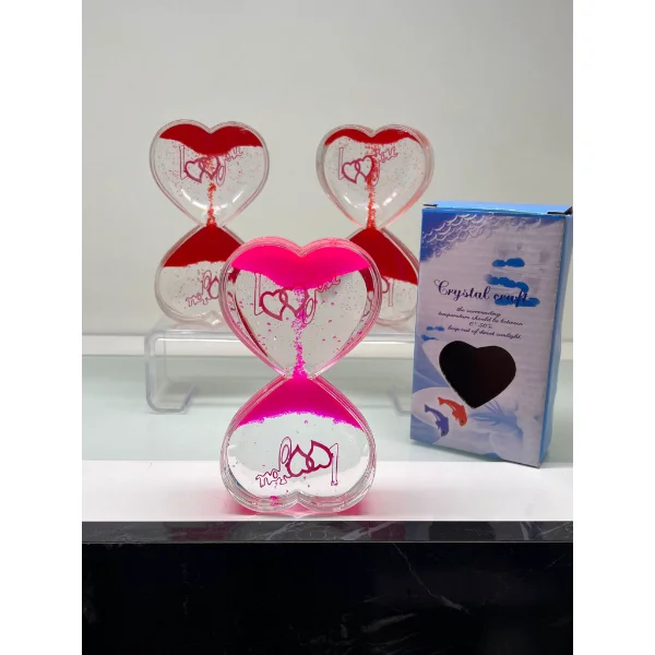 Runaway Kalp Şeklinde Jel Kum Saati - Romantik Dekor