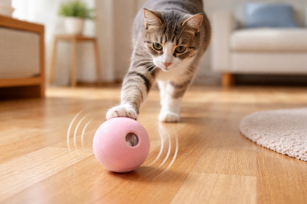 Runaway Kedi Otlu Sesli İnteraktif Top Kedi Oyuncağı