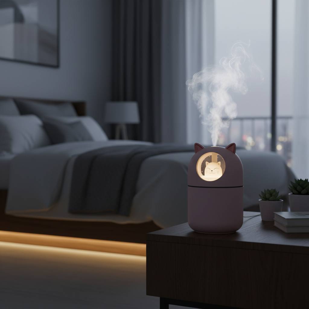 Runaway Kedi Tasarımlı H2O Nemlendirici – Sessiz ve Dekoratif