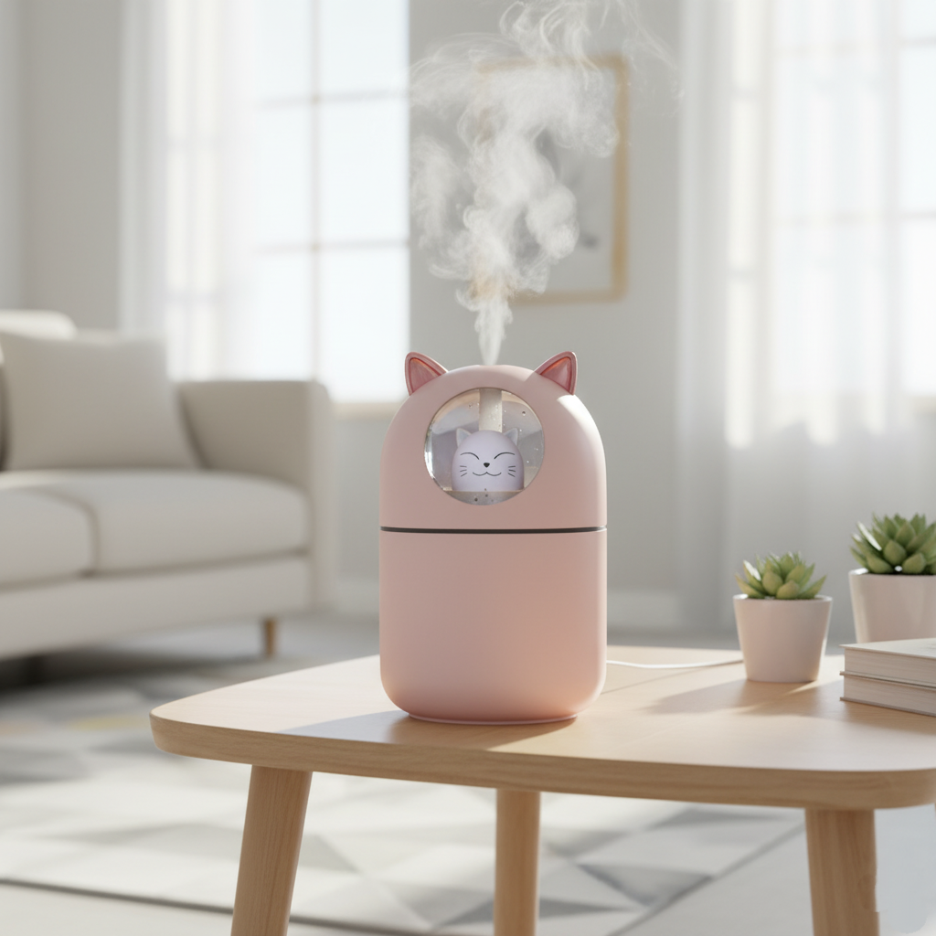 Runaway Kedi Tasarımlı H2O Nemlendirici – Sessiz ve Dekoratif