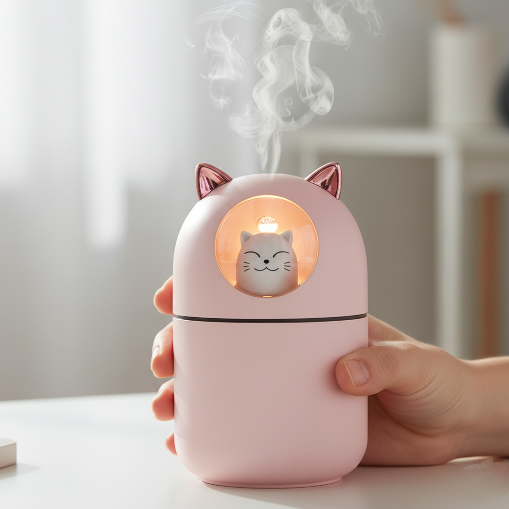 Runaway Kedi Tasarımlı H2O Nemlendirici – Sessiz ve Dekoratif