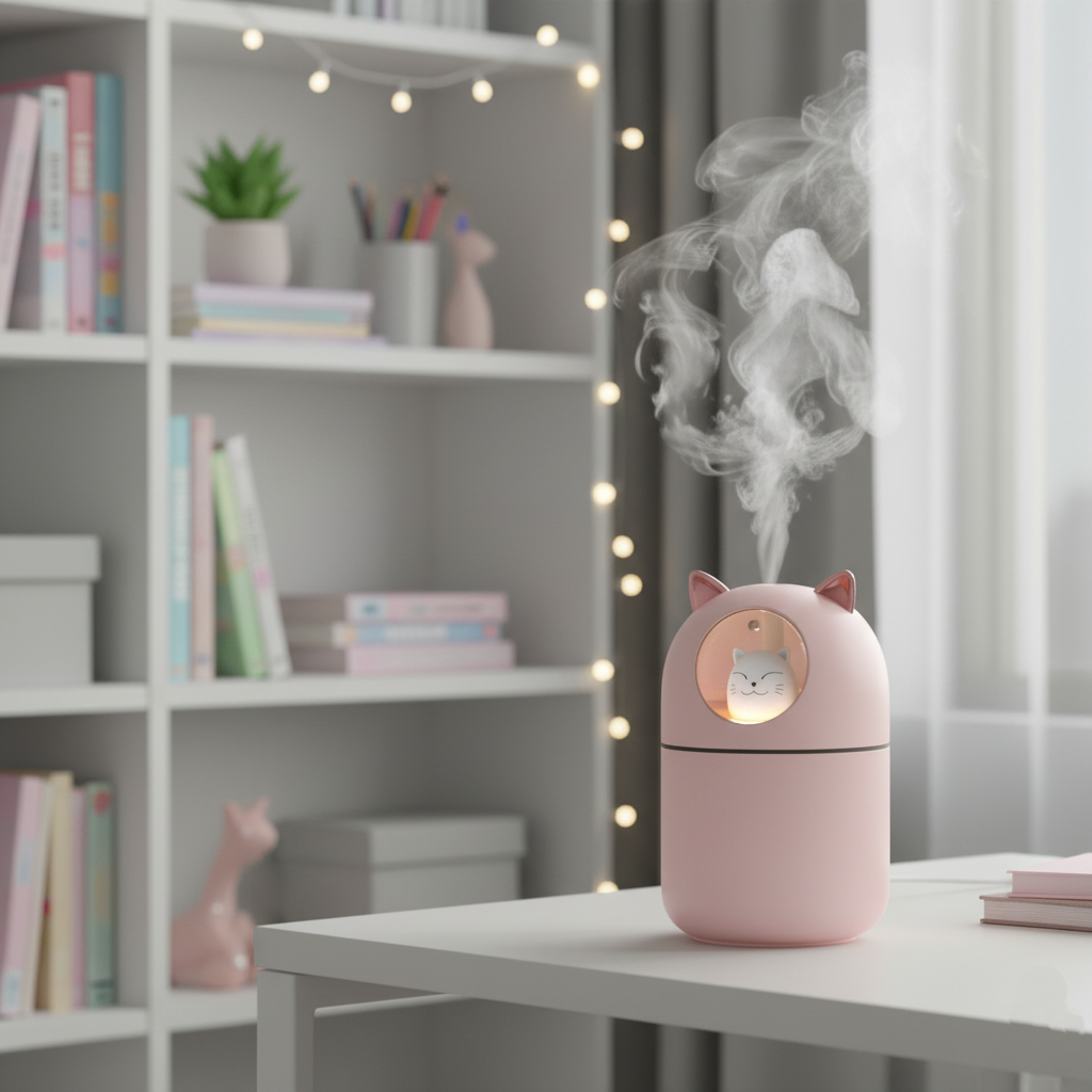 Runaway Kedi Tasarımlı H2O Nemlendirici – Sessiz ve Dekoratif