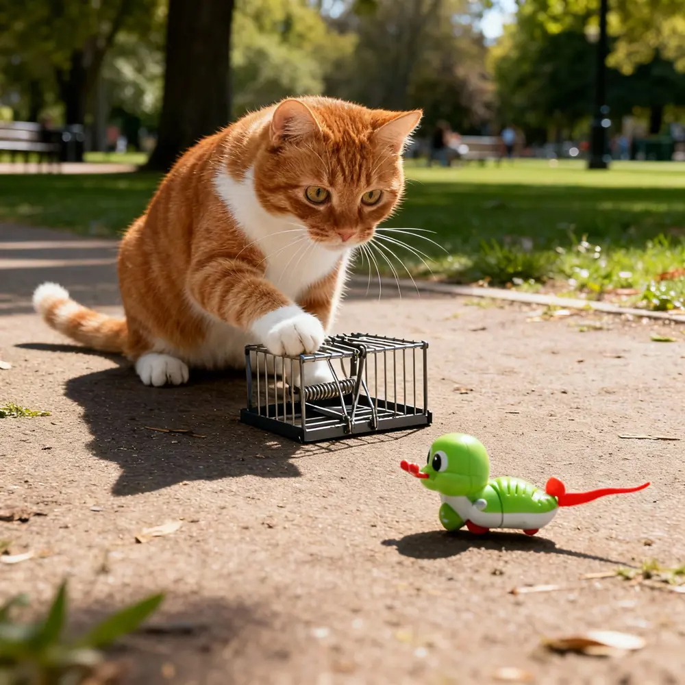 Runaway Kurmalı Salyangoz Kedi Oyuncağı Tüylü Kuyruk