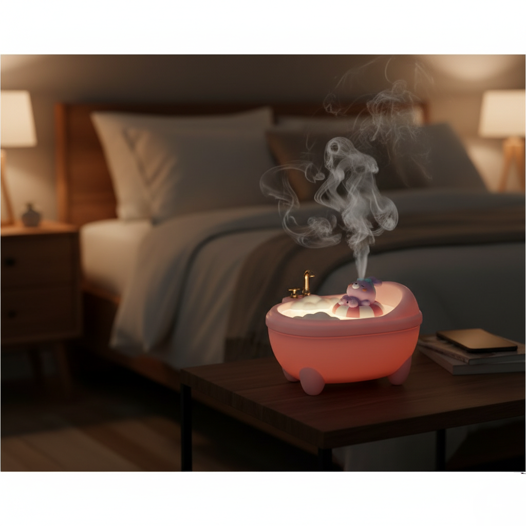 Runaway Küvet Tasarımlı Hava Nemlendirici - LED Işıklı Runaway Küvet Tasarımlı Hava Nemlendirici - LED Işıklı