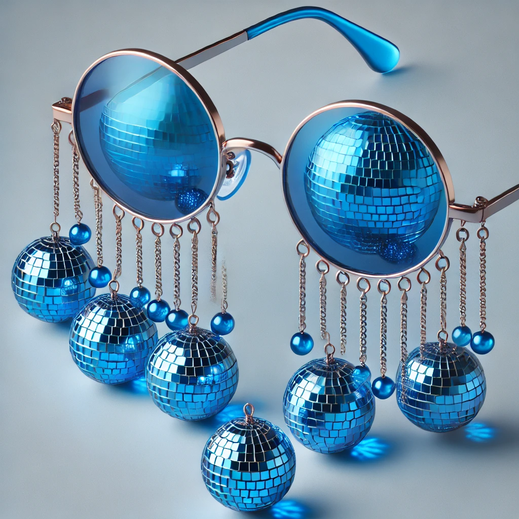 Runaway Mavi Renk Disko Toplu Küpeli Parlak Yılbaşı Parti Gözlüğü Runaway Mavi Renk Disko Toplu Küpeli Parlak Yılbaşı Parti Gözlüğü