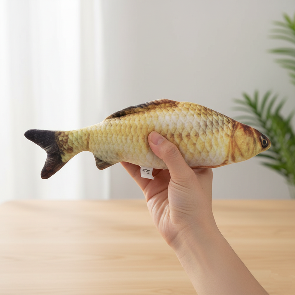 Runaway Peluş Balık Kedi Oyuncağı Av İçgüdüsü Oyunu