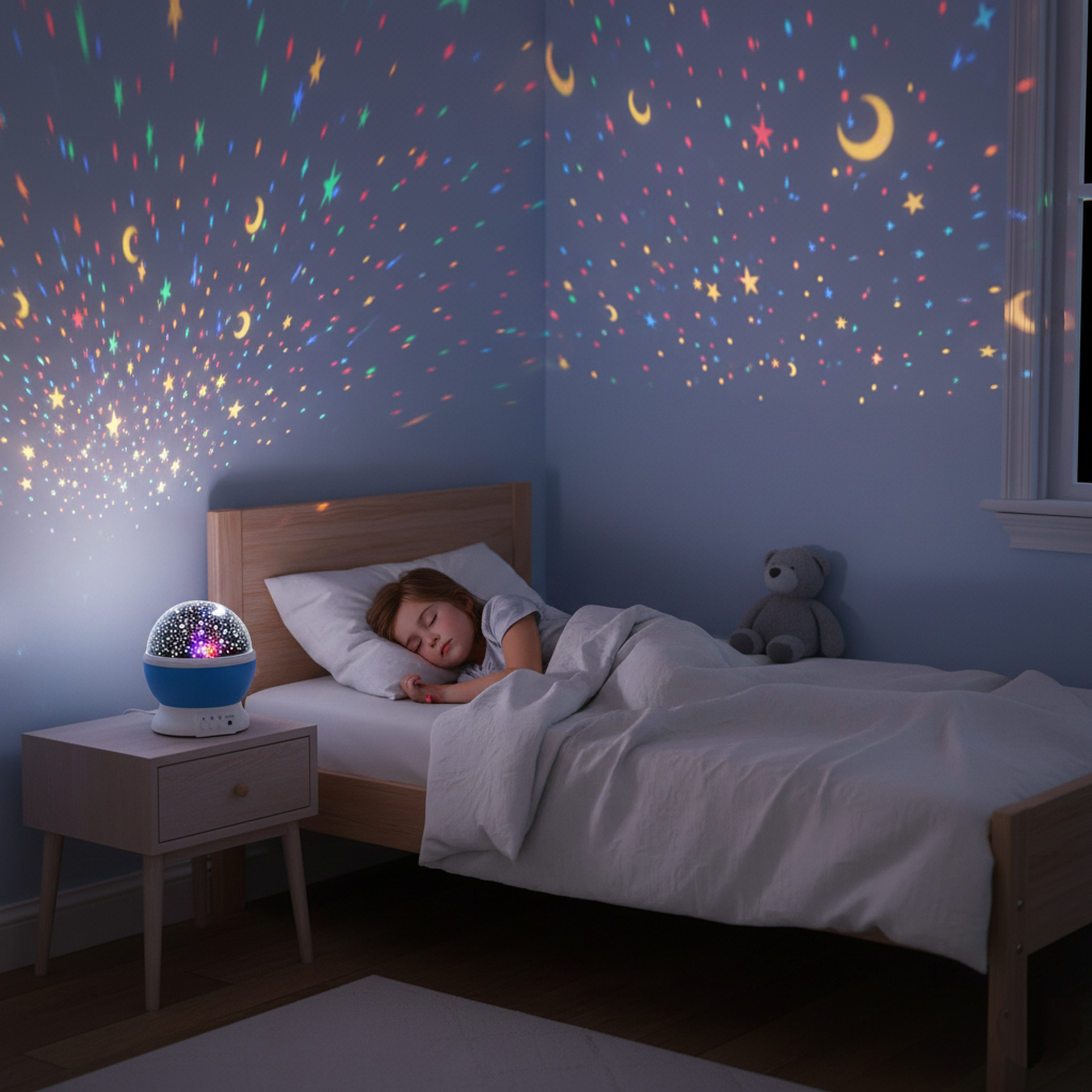 Runaway Projektör Gece Lambası - Renkli Döner Işık